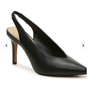 Vince Camuto Bienne Stiletto Black Leather Pointed Toe Heels 6.5